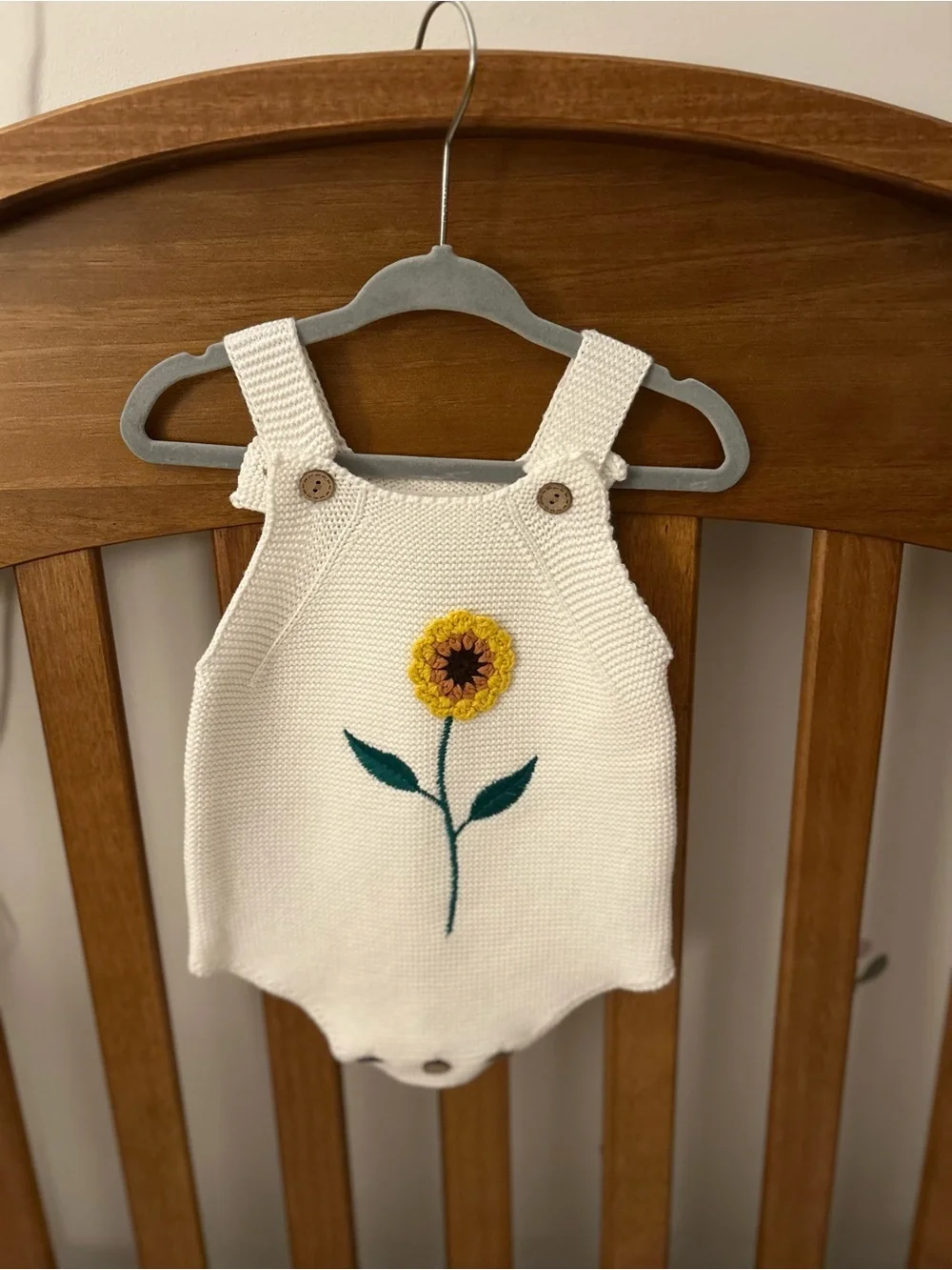 Boutique Knit Baby Sunflower Romper